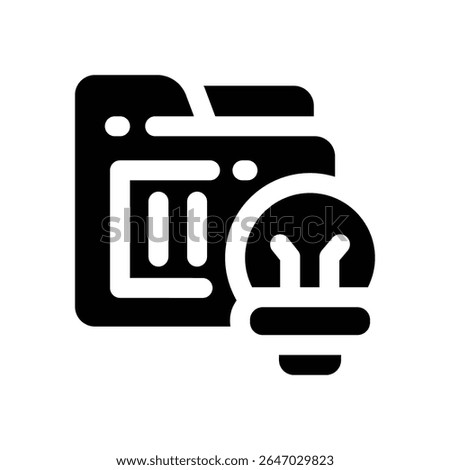 folder glyph icon. Strong and solid vector icon for websites, mobile interfaces, presentations, and visual branding. High quality and easy to edit.