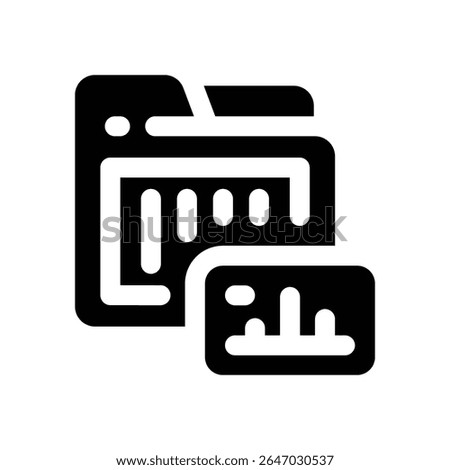 folder glyph icon. Strong and solid vector icon for websites, mobile interfaces, presentations, and visual branding. High quality and easy to edit.