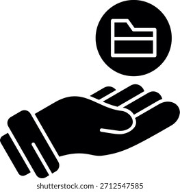 Diseño de icono de estilo de glifo de carpeta