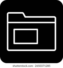 Folder Glyph Vector Icon Desing