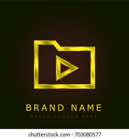 Folder golden metallic logo