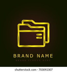 Folder golden metallic logo