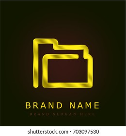 Folder golden metallic logo