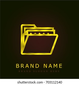 Folder golden metallic logo