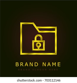 Folder golden metallic logo