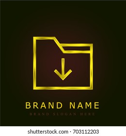 Folder golden metallic logo