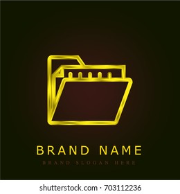 Folder golden metallic logo