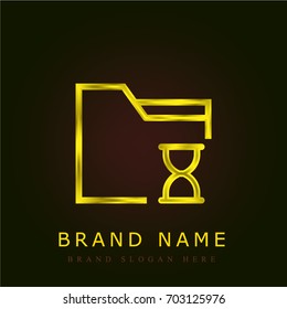 Folder golden metallic logo