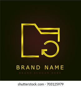 Folder golden metallic logo