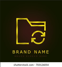 Folder golden metallic logo