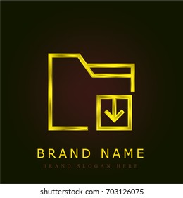 Folder golden metallic logo