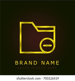 Folder golden metallic logo