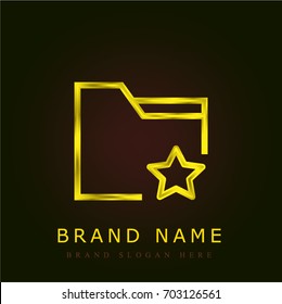Folder golden metallic logo