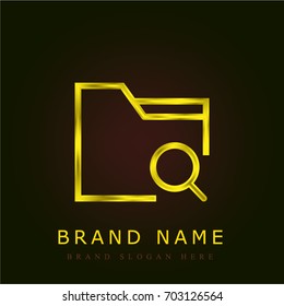 Folder golden metallic logo