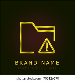 Folder golden metallic logo