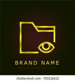 Folder golden metallic logo