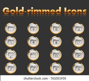 folder gold-rimmed icons for your creative ideas