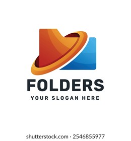 Folder Gradient Colorful Logo Vector Icon Illustration