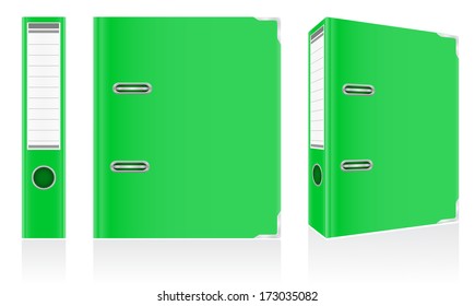 folder green binder metal rings for office vector illustration isolated on white background