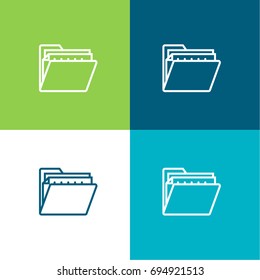 Folder green and blue material color minimal icon or logo design