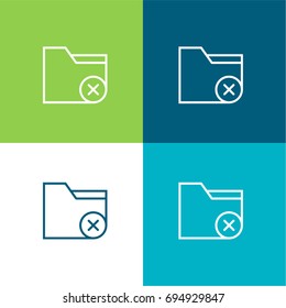 Folder green and blue material color minimal icon or logo design