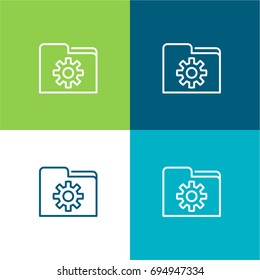 Folder green and blue material color minimal icon or logo design