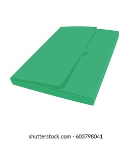 Folder green realistic vector illustration isolated