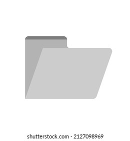 Icono de línea gris de carpeta. Signo de auditoría contable. Archivar con contorno adjunto. Mínimo símbolo plano aislado para ilustración, logo, móvil, aplicación, banner, diseño web, dev, ui, gui. EPS vectorial 10