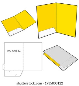 Folder with gusset 6 millimeter and Die-cut Pattern. The .eps file is full scale and fully functional. Prepared for real cardboard production.