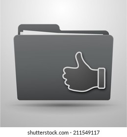 Folder with hand 