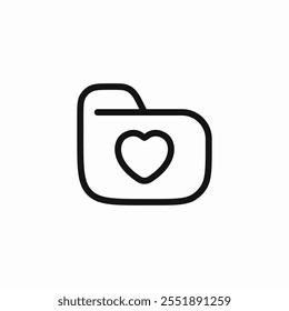 folder heart favorite icon sign vector