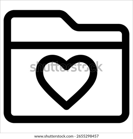 Folder Heart Icon Element For Design
