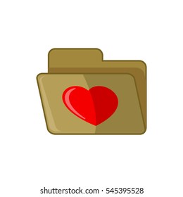 folder with heart icon illustration isolated vector sign symbol
