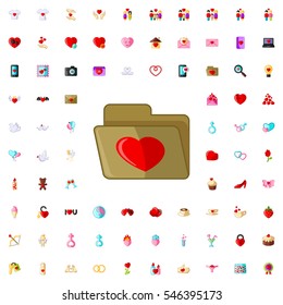 folder with heart icon illustration isolated vector sign symbol