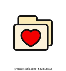 folder with heart icon illustration isolated vector sign symbol