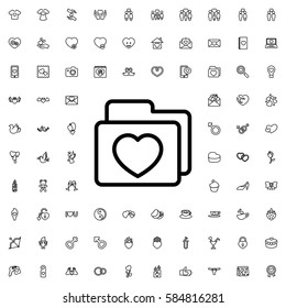 folder with heart icon illustration isolated vector sign symbol. Love icons set.