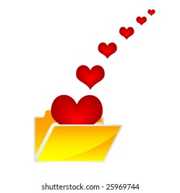 folder with hearts