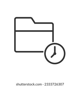 Folder History Icon - Folder With Time Icon