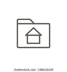 Folder, home, house vector icon. Simple element illustration from UI concept. Folder, home, house vector icon. Real estate concept vector illustration.