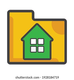 folder with home icon. folder illustration. Flat vector icon. can use for, icon design element,ui, web, app.