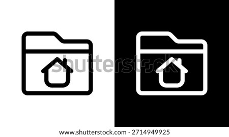 Folder Home With Icon Set Design