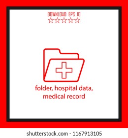 folder, hospital data, medical record  vector icon