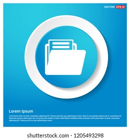 Folder icon Abstract Blue Web Sticker Button - Free vector icon