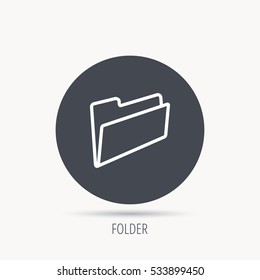 Folder icon. Accounting audit sign. Round web button with flat icon. Vector