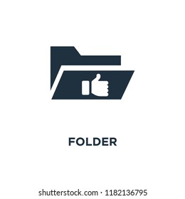 Folder icon. Black filled vector illustration. Folder symbol on white background. Can be used in web and mobile.