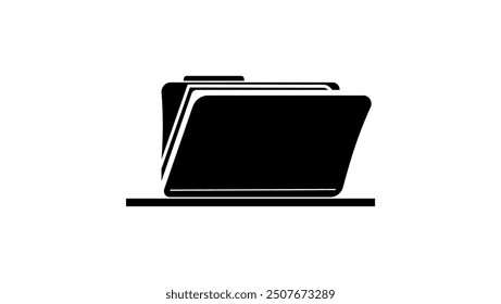 Icono de la carpeta, silueta aislada negra
