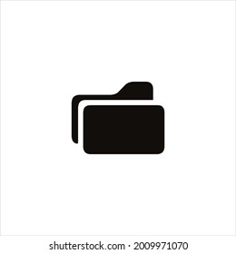 Folder icon black logo, white background.
