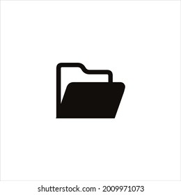 Folder icon black logo, white background.
