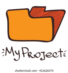 Folder icon with a black outline on a white background.