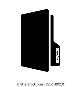 Folder icon. Black silhouette archive. Pictogram symbol office document. Sign directory. Vector illustration flat design. Isolated on white background.